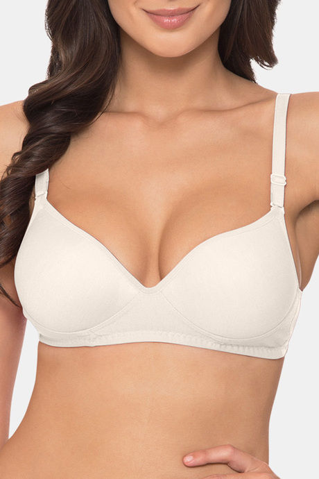 Komli Padded Non-Wired 3/4Th Coverage T-Shirt Bra - Off White — image 5